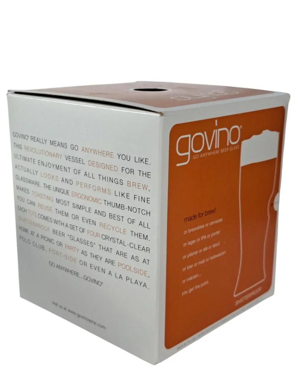 GOVINO Unbreakable Plastic Pint Beer Glasses, 16 oz, set of 4
